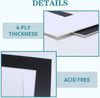 ZBEIVAN 12 Packs White and Black Colors 8x10 Picture Frame Mats for 5x7 Photos, Artworks and Prints, White Core Bevel Cut Frame Mattes