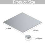 304 Stainless Steel Sheet - 2PCS 12" X 12" X 1/32" Thin Stainless Steel Plate 1/32 Inch Thickness with Protective Film Metal Sheets Shim Stock for Kitchen DIY Crafting (305 x 305 x 0.76 mm)