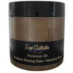 3D Sculpture Painting Paste|Texture Paste|Decorative Plaster|Ready to Use|Unique Metallic Pearl and Neon Colors|Ideal for Artwork|Stencil|Flowers|Texture and Art Relief|6 oz | (Brownie)