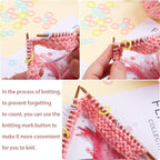 LUNARM 380 Pieces Colorful Knitting Stitch Markers Rings, Stitch Markers Rings(S/M/L) with Portable Storage Box for Sewing DIY Knitting Handcrafts