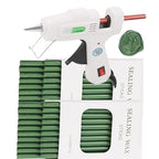 Wax Seal Sticks, ONWINPOR 40Pcs Pine Greenn Wax Sealing Sticks with 0.28'' Glue Gun, Glue Gun Wax Seal Sticks Set Great for Wax Seal Stamp, Wedding Invitations, Envelopes (40, Pine Green)