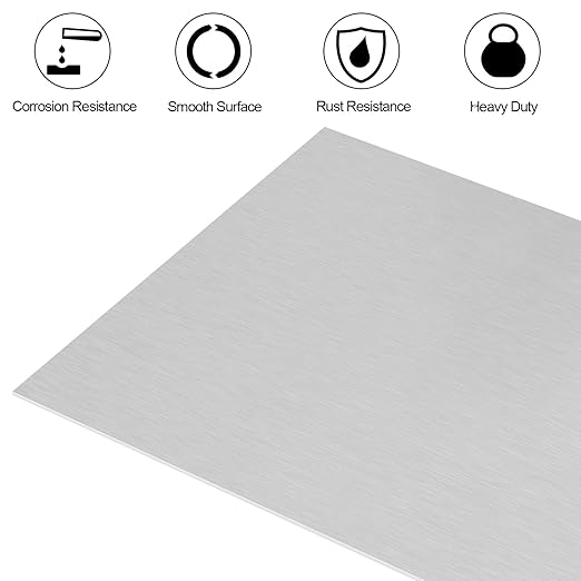 6061 T651 Aluminum Sheet Metal 18 x 18 x 1/8 (0.125”) Inch Flat Plain Aluminum Plate Covered with Protective Film, Heat Treatable Rectangle 3MM Aluminum Metal Plate for Crafting, Industrial