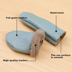 Mayboos 4 Pairs Leather Finger Protector Needle Felting Knitting Finger Thimble Guards Tools for Hand Craft Sewing Needlework Handmaking(Random Color)