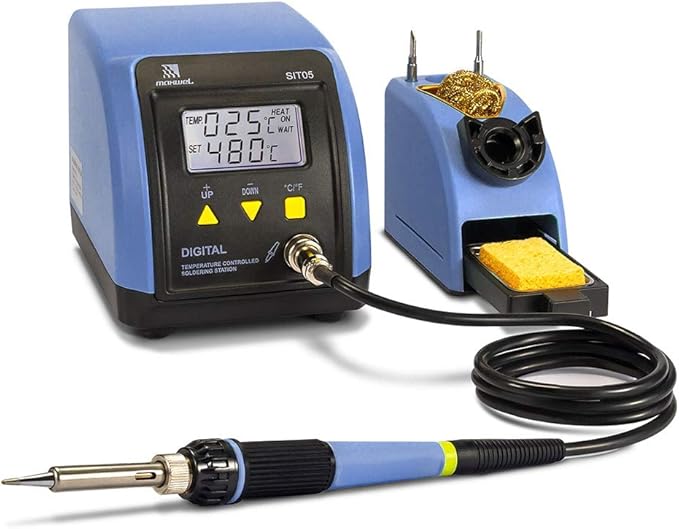 Soldering Iron Station Kit - 110V 60W Digital LED Soldering Station Temperature Adjustable 10 Minute Sleep Function Welding Tools for DIY Hobbyist/Professional Solder Jobs