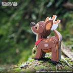 Eugy Reindeer 3D Puzzle, 22 Piece Eco-Friendly Educational Toy Puzzles for Boys, Girls & Kids Ages 6+