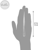 Beaditive High Precision Tweezers 3 Pack - 4.7" Craft Tweezers for Sewing, Beading & DIY Crafts - Non-Serrated Jewelry Tweezer Set with Fine Point Tips - Stainless Steel Needle Nose Hobby Tweezers