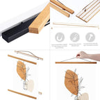 Ywlake Magnetic Poster Hanger, 23x34 23x33 23x35 Poster Frame Wood Wooden Magnet Print Posters Dowel Scroll Hanger Hangers Hanging Kit for Walls Map Canvas Artwork (Teak Wood, 23")
