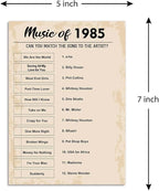QUPT 40th Birthday Party Games, Music of 1985 Games, Birthday Party Supplies for Adults, Fun 1985s Party Game，Pack of 30 Cards