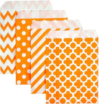 KEYYOOMY 200 Pcs Orange Candy Buffet Bags Small Cookie Bags Polka Dot Paper Treat Bag for Wedding Birthday Party (5 inch x 7 inch)