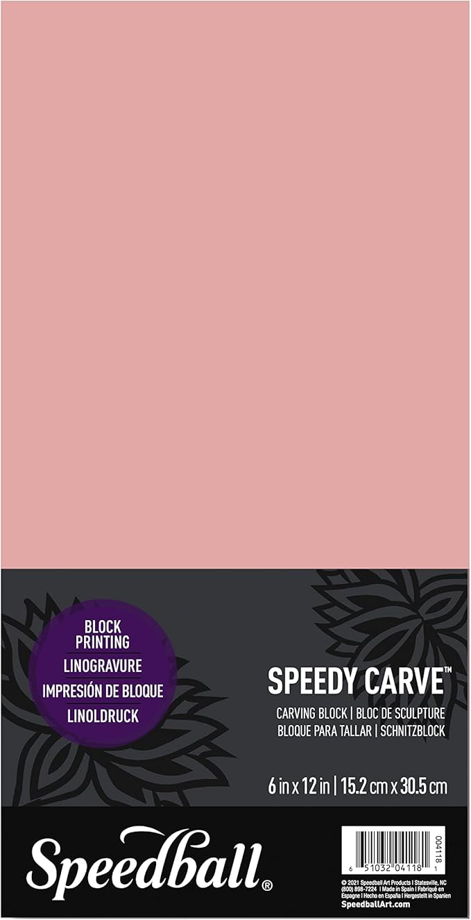 Speedball Speedy Carve Block, 6 x 12 in, Pink