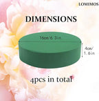 LOMIMOS 6'' Premium Round Floral Foam,Green Wet Foam Blocks for Floral Arrangements Decorations Flower Arrgement DIY Craft,Pack of 4