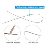 PATIKIL 24 Gauge 16" Floral Stem Wire, 100 Pcs Paper Wrapped Iron Artificial Flower Stem Accessories for DIY Bouquet Stem and Craft Decoration, Brown