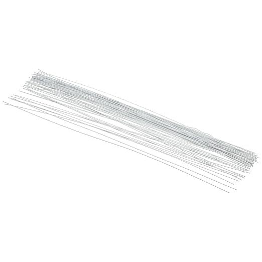 PATIKIL 24 Gauge 16" Floral Stem Wire, 100 Pcs Paper Wrapped Iron Artificial Flower Stem Accessories for DIY Bouquet Stem and Craft Decoration, White