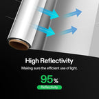 VIVOSUN Highly Reflective Mylar Film Roll 4FT x 25FT for Outdoor Grow Room Indoor Decoration Aluminum Paint Coated 2 Mil Silver