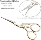 BIHRTC 4.5Inch Embroidery Scissors Sharp Tip Stainless Steel Little Scissors for Knitting Cross Stitch Cutting Embroidery Sewing Handcraft Craft Art Work DIY Tool Gold