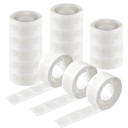 UPINS Glue Points Dots, 1500Pcs Balloon Glue Adhesive Dots Double Sided Removable Glue Tape Dots for Balloons Crafts Decoration, 15 mm