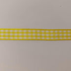 Yellow and White Gingham Plaid Checked Ribbon 25 Yards Per Roll Checkerd Craft 100% Polyester (3/8", Yellow)