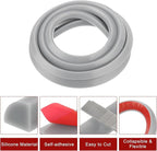 uxcell Flexible Molding Trim, 118 Inch Flexible Quarter Round Molding Silicone Peel and Stick Trim Self Adhesive Shower Water Barrier for Corner Decor Bathroom Kitchen, Grey