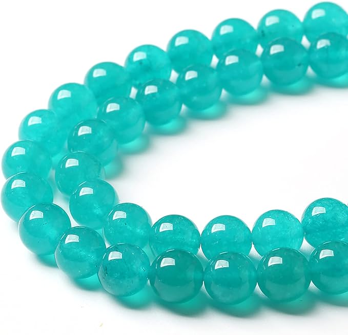 90PCS 4mm Natural Stone Beads Blue Amazonite Jade Stone Round Loose Beads for Jewelry Making DIY Bracelet Necklace 15 Inch(Amazonite Blue Jade, 4mm)