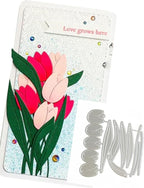 Cutting Dies Metal Stencils Scrapbooking Tools Flowers Lace Frame DIY Embossing Template for Paper Card Making Album Arts Crafts Supplies (Flower C-7.8x8.5cm)
