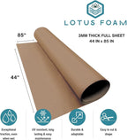 LotusFoam Large 3mm EVA Foam Sheet - 44"x 85" High Density Foam 130 kg/m3 for Cosplay, Costumes, Crafts, Flooring, Outdoor Use - 35 Colors (Camel) - Camel