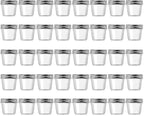 novelinks 4 Ounce Clear Plastic Jars Containers With Screw On Lids - Refillable Round Empty Plastic Slime Storage Containers for Kitchen & Household Storage - BPA Free (40 Pack)
