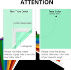 HTVRONT Mint Permanent Vinyl for Cutting Machine,12 Pack Permanent Bundle,10 Mint Vinyl Sheets 12" x 12" & 2 Transfer Tape Sheets for Party Decoration, Sticker, Craft Cutter, Car Decal (Glossy)
