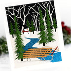 Mvchifay Cutting Dies Happy Birthday Metal Stencils Scrapbooking Tool DIY Emboss Paper Card Making (Roads and Trees-11x14cm)