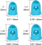 Wisdompro 16 Pcs Finger Tips, 4 Sizes Silicone Thimble Fingertip Grips Thumb Protectors Pads Cover for Hand Sewing, Paper Sorting, Page Turning, Money Counting, Guitar Playing - Blue, Aqua