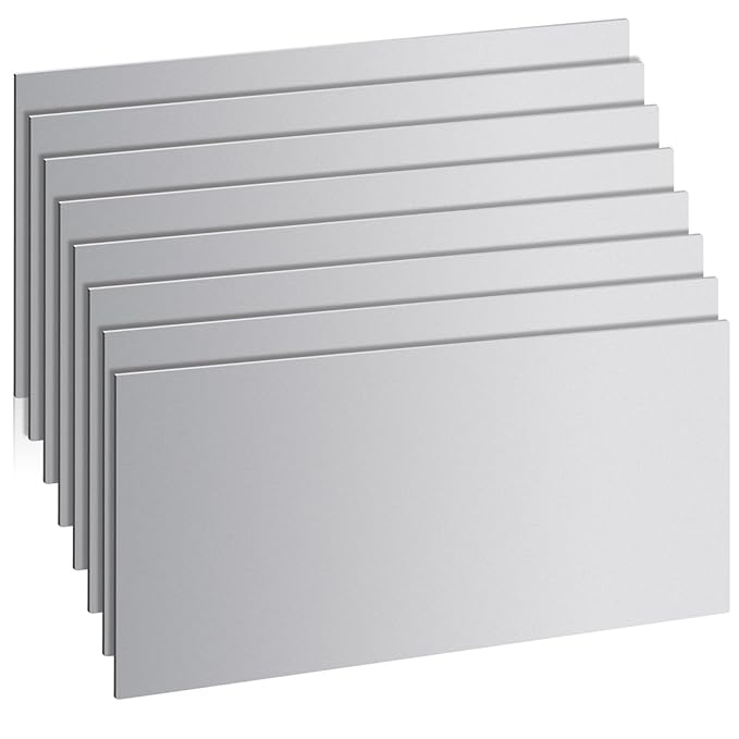 8 Pcs 20 Gauge Steel Sheet Metal 12" x 6" Cold Rolled Steel Plate Sheet Metal Weldable for DIY Craft Projects, Industrial, Professional