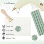 Green Wax Seal Sticks, 8 Pack, Perfect for Wedding Invitations, Envelopes, Cards & More