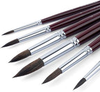 Transon Squirrel Hair Round Paint Brush Set for Watercolor Gouache Ink Acrylic Art Painting Short-Handle