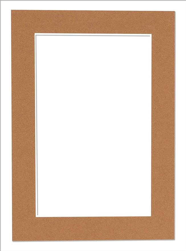 6x8 Mat for 8x10 Frame - Precut Mat Board Acid-Free Brown 6x8 Photo Matte Made to Fit a 8x10 Picture Frame, Premium Matboard for Family Photos, Show Kits, Art, Picture Framing, Pack of 1 Mat