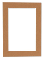 8x10 Mat Bevel Cut for 5.5x8.5 Photos - Acid Free Aged Oak Brown Precut Matboard - For Pictures, Photos, Framing - 4-ply Thickness