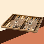 GSE Games & Sports Expert Premium Wooden Folding Inlay Backgammon Board Set, Classic Traditional Strategy Board Games (Star- 17 Inches)