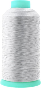 Mandala Crafts Bonded Nylon Thread Silver Heavy Duty Sewing Threads - 2843 YDs Size 46 210D T45 Tex 45 Thread for Leather Jeans Weaving Outdoor Marine Upholstery Threads
