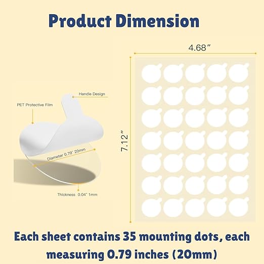 175pcs Double Sided Sticky Dots – Easy to Peel Sticky Dots,Clear Removable Sticky Tack Double Sided Tape Dots for Crafts, Posters, Balloons, and DIY Projects