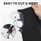 HTVRONT HTV Vinyl Rolls Black White and Red Heat Transfer Vinyl, 12" x 8 FT Black White and Red Iron on Vinyl for Shirt, Easy to Cut & Weed for Heat Vinyl Design