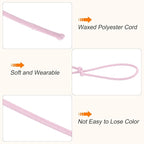 MECCANIXITY Waxed Cord 0.5mm Waxed Polyester Cord 175 Yard Light Pink
