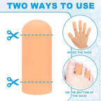 PATIKIL Gel Finger Cots 2"x0.79", 14 Pcs Silicone Finger Protector Support Finger Sleeve Cushions Thumb Protector Covers Fingertip Caps Gloves for Finger Cracking, Beige