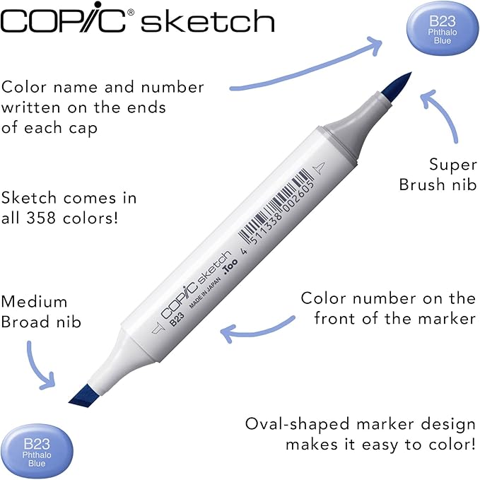 Copic Sketch, Alcohol-based Markers, 3pc Set, Color Fusion #2, Pink