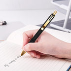 Ballpoint Pens Black Ink Ball Point Pen with Super Soft Grip Medium Point 1.0mm Office Pens (Gold 12-count)
