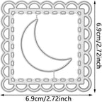 Cutting Dies Metal Stencils Scrapbooking Tools DIY Embossing Template for Paper Card Making Album Arts Crafts Supplies (Moon Frame-6.9x6.9cm)