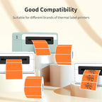 2x1 Inch Thermal Labels, Orange Thermal Printer Stickers, Waterproof Self-Adhesive Shipping Label Printer Sticker for Barcode, Name, Address, 300 Labels/Roll
