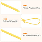 MECCANIXITY Waxed Cord 1.5mm Waxed Polyester Cord 175 Yard Wax String for Bracelet Making,Necklaces, Beading,Jewelry Making and DIY Crafts(Light Yellow)