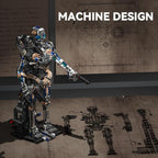 Mechanical Robot Model Set for Adults, Multi-Jointed Movement with Ice Blue Accents, Mechanical Programming with Display Stand, Favorite Gift for Adults Teens Age 13+（692 PCS(Robot)