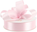 HUIHUANG Pink Satin Ribbon 1-1/2 inch x 100 Yards Light Pink Double-Faced Satin Ribbon for Flower Bouquet, Gift Wrapping, Eternal Roses, DIY Crafts, Bridal Shower Wedding Decor