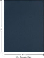 Accent Design Paper Accents Stash Builder Cardstock 8.5" x 11" Uniform Blue, 65lb Colored cardstock Paper for Card Making, Scrapbooking, Printing, Quilling and Crafts, 25 Piece Pack
