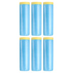 uxcell Pre-Taped Masking Film, 4.9ft x 66ft Plastic Paint Drop Cloth with Medium-Tack Painters Tape for Painting Spraying Protection Blue Film 6Pcs