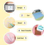 HTVRONT Light Blue HTV Heat Transfer Vinyl Bundle: 24 Pack 12"x12" Iron on Vinyl Sheets for T-Shirt (1 PTFE Sheet Included), PU HTV Vinyl Easy to Cut & Weed for Heat Design